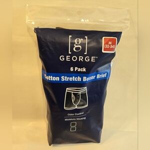 George Men's Cotton Stretch Boxer Briefs - 6 Pack Mens Medium (32-34) Blk / Gry